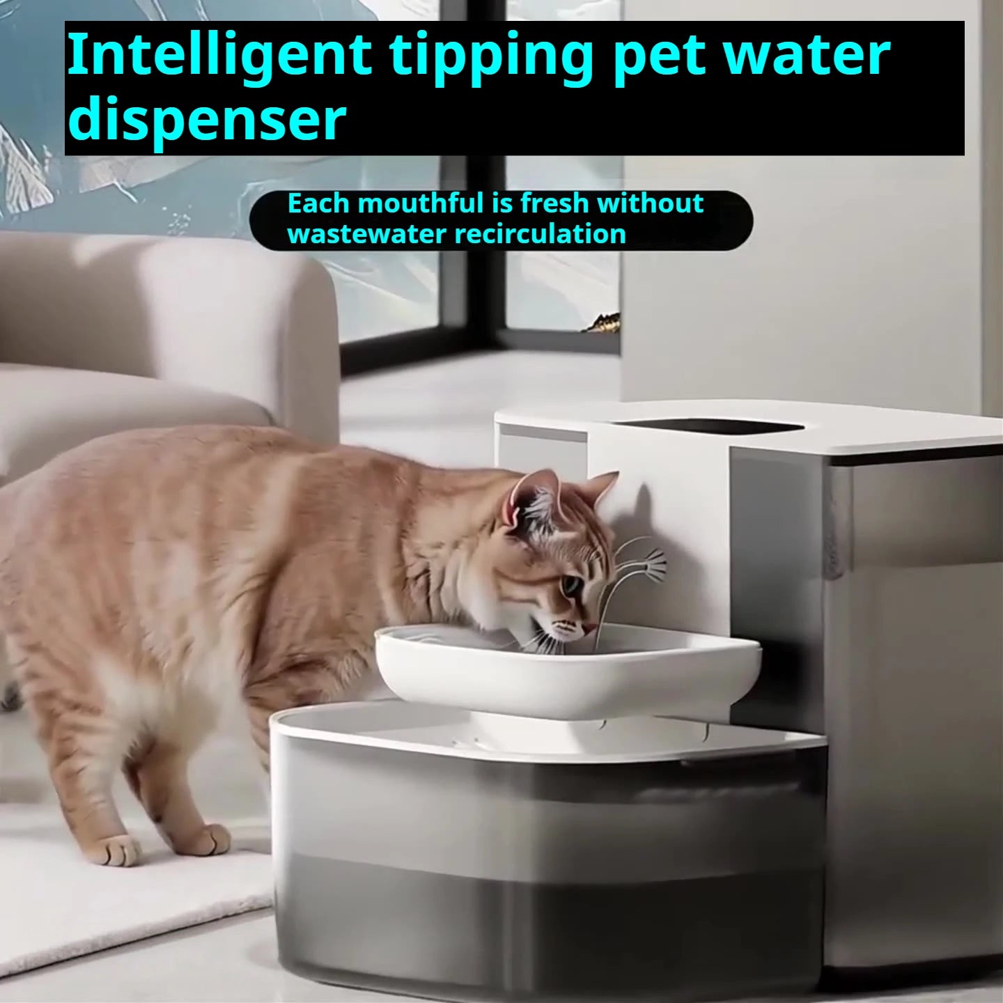 AquaCare Smart Tilted Pet Water Fountain